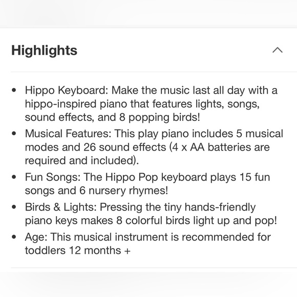 B. Toys Hippo Pop Play Piano - Picture 4 of 10